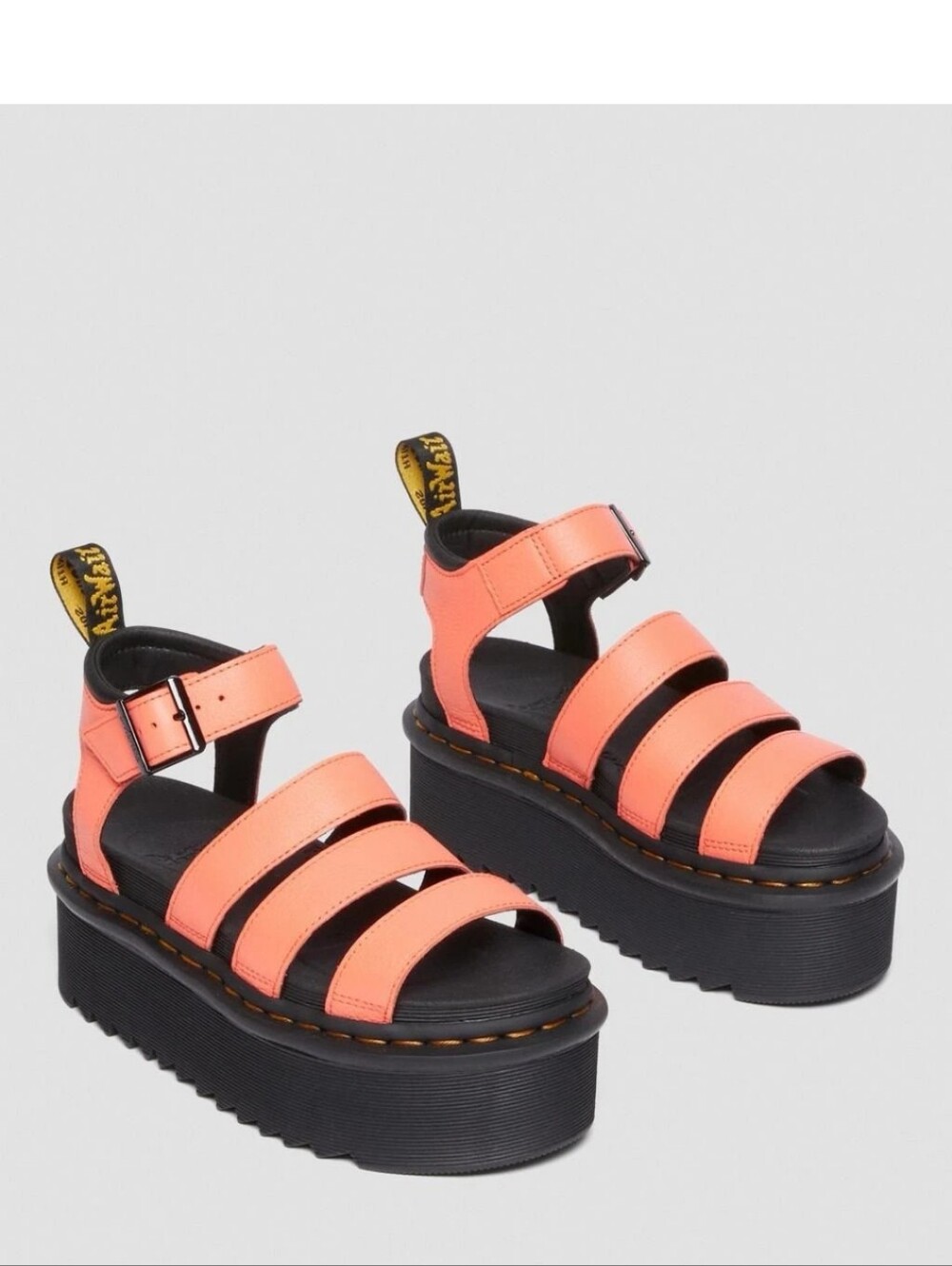 Dr. Martens Blair Quad Peach/ Orange Platform Strappy Sandal - Picture 3 of 13